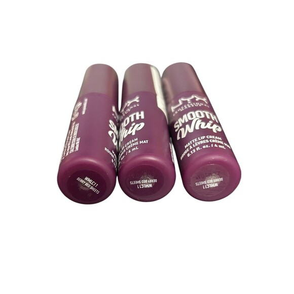 NYX Makeup Smooth Whip Matte Lip Cream NEW 3 pack lot Berry Bed Sheets Color - Picture 3 of 5